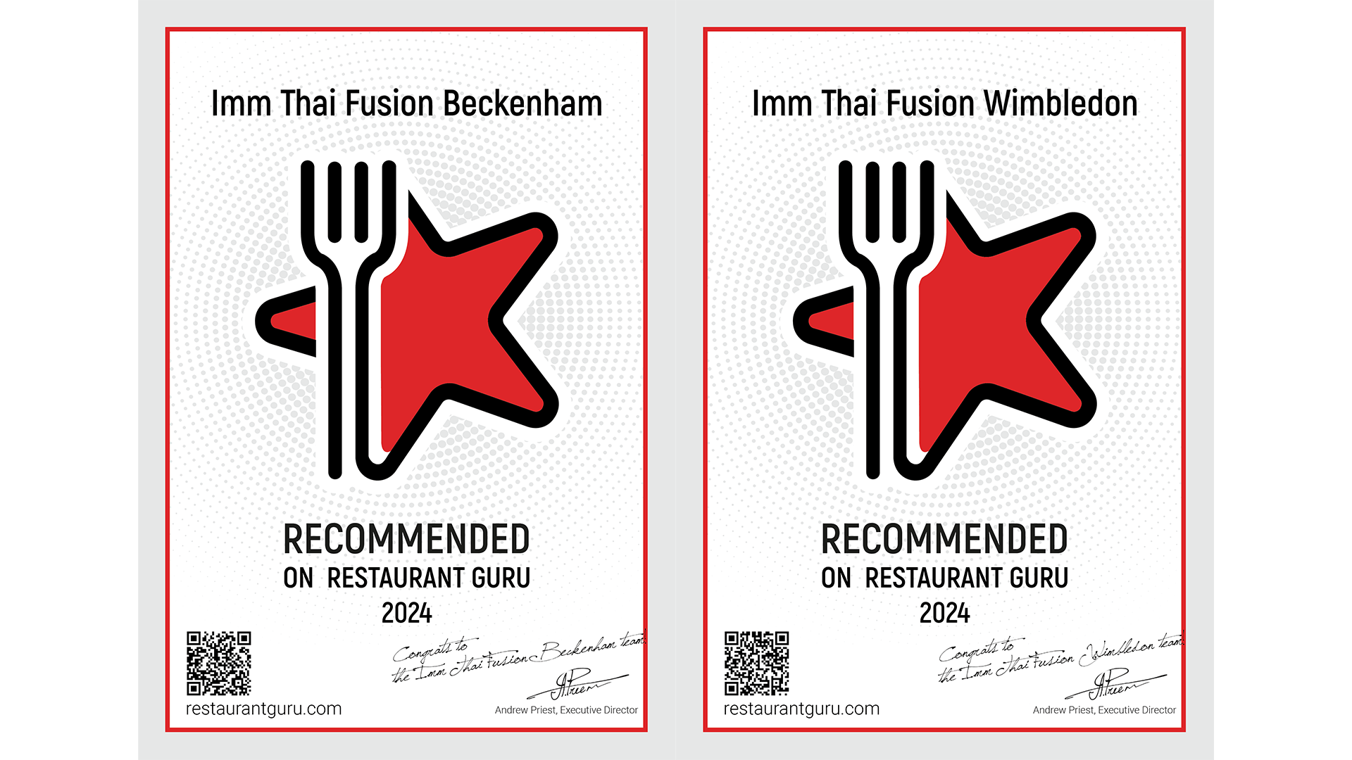Imm Thai Fusion Awarded by Restaurant Guru!